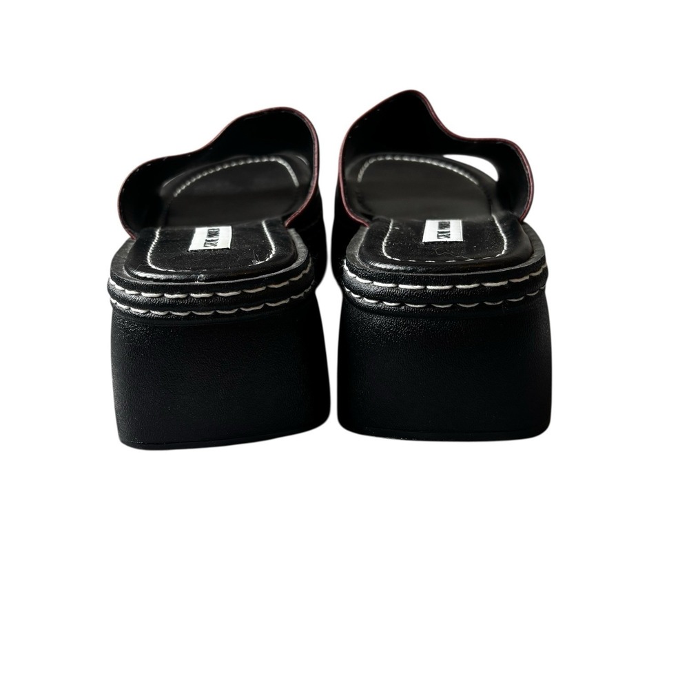 Steve Madden Clog Slip Ons Size 9 Burgundy Leather Upper Open Toe - Picture 6 of 11
